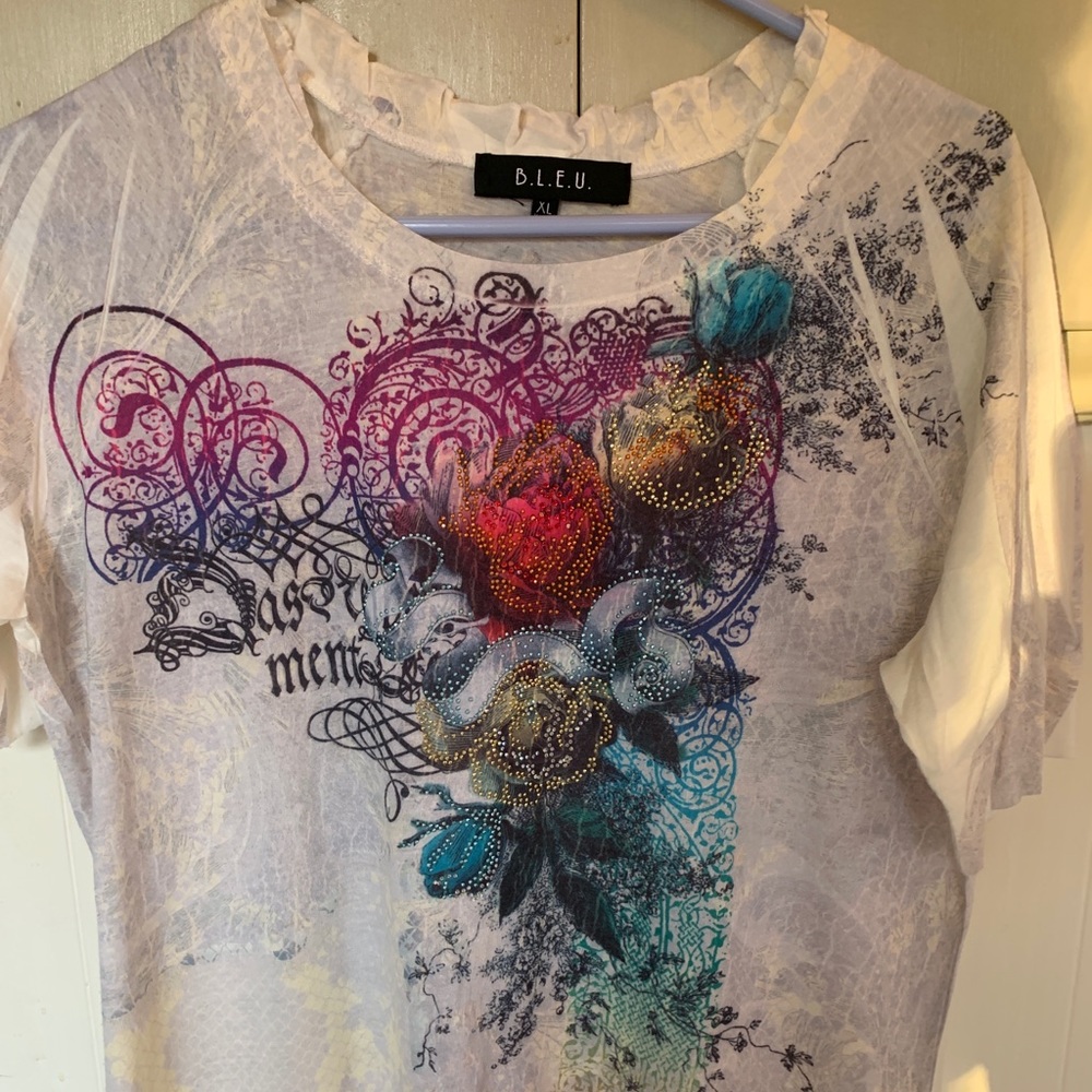 B. L. E. U. Embellished T-shirt